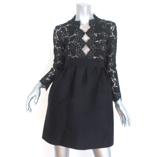Stella McCartney Long Sleeve Mini Dress Black Lace & Raw Silk Size 40 | eBay Stella McCartney Long Sleeve Mini Dress Black Lace & Raw Silk Size 40 | eBay