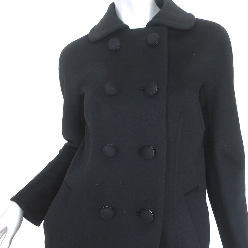 【PRADA】BIG Sale ★WOOL OVERCOAT Prada Double Breasted Coat Black Wool-Angora Size 40 | eBay