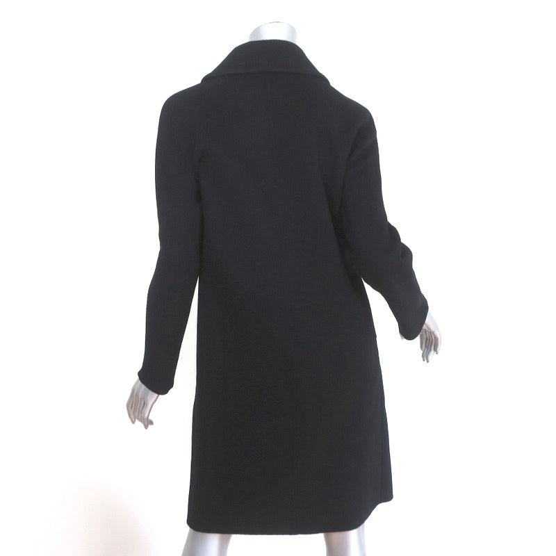 Prada Double Breasted Coat Black Wool-Angora Size 40 | eBay