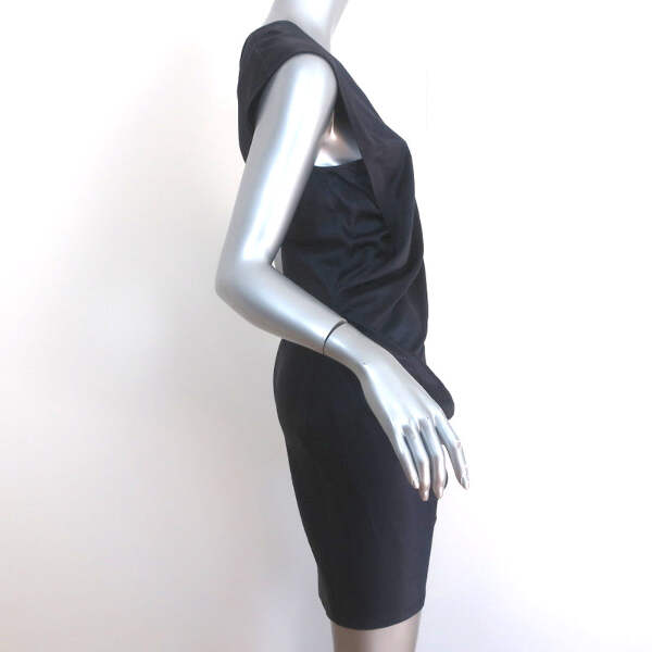 helmut lang asymmetric mini dress HELMUT LANG Black Asymmetric Mini Dress NWT Twisted Long Sleeve Women's M