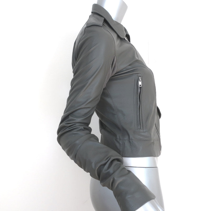 Rick Owens Stooges Leather Biker Jacket Euca Gray Size 40 Moto