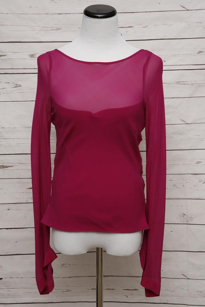 semi sheer long sleeve top