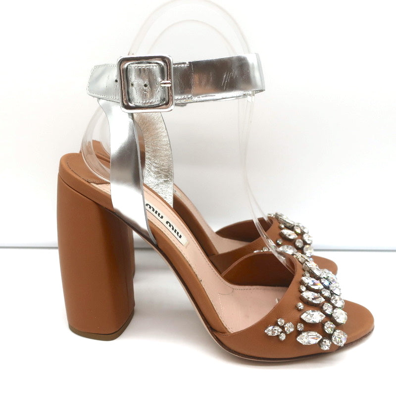サンダル・ミュール MIU MIU SANDALS CACAO Miu Miu Ruches Nappa Leather Fisherman Sandals | Saks Fifth