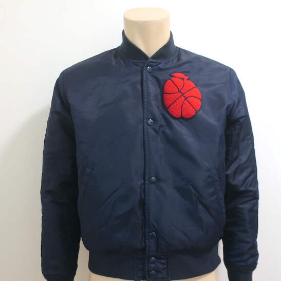 Aime Leon Dore Apple Badge Bomber Jacket Navy Satin Size Small | eBay