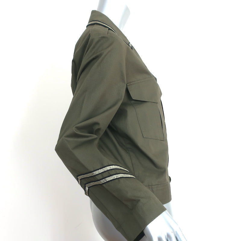 Zadig & Voltaire Crystal-Embellished Military Jacket Kalen Olive