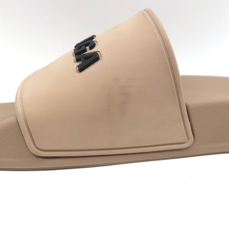 25SS new/BALENCIAGA プールロゴゴムスライド Slides Beige Balenciaga Pool Slide Sandals | Saks Fifth Avenue