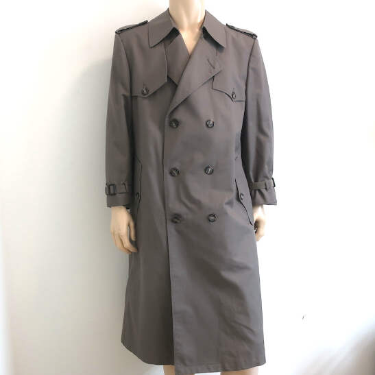 Christian Dior Monsieur Trench Coat Dark Taupe Cotton-Blend Size