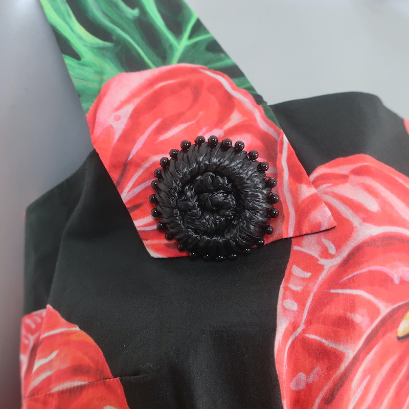 Dolce & Gabbana フラワー ミドルドレス ブラック Dolce & Gabbana - Black Rose Print Bustier Dress