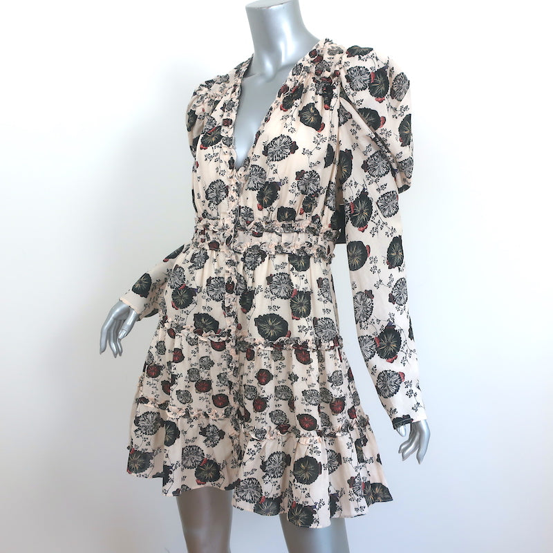 Ulla Johnson Ruffled Mini Dress Winsor Gardenia Print Voile