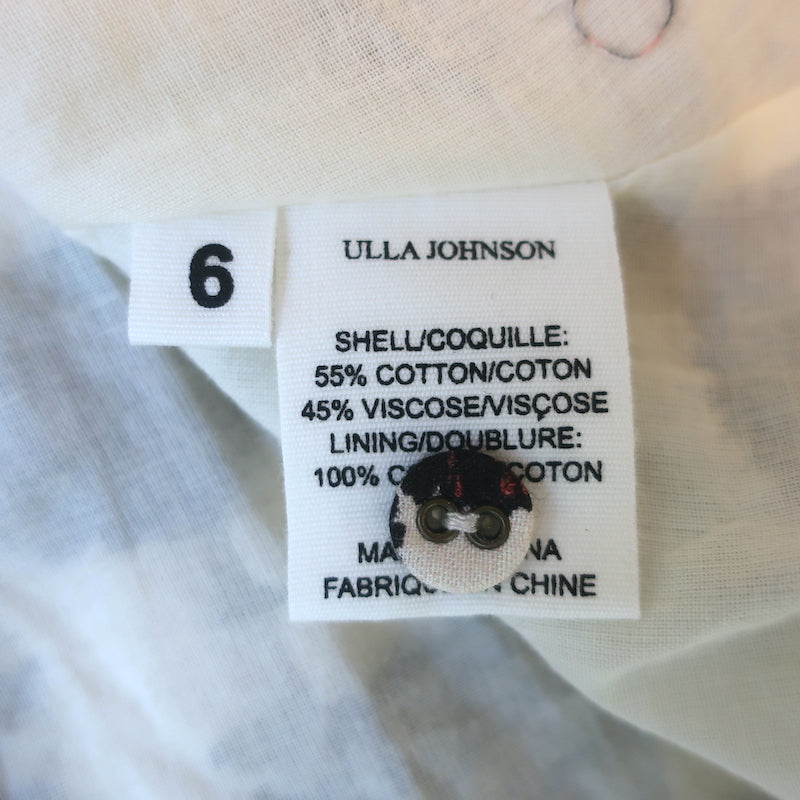 Ulla Johnson Ruffled Mini Dress Winsor Gardenia Print Voile