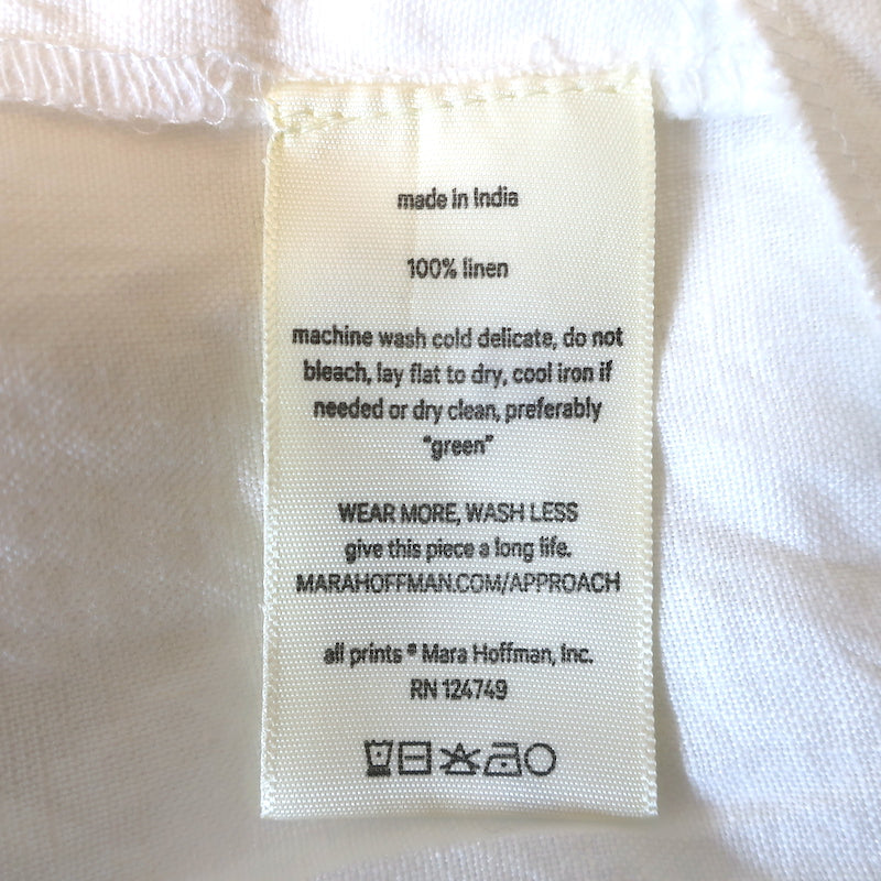 Mara Hoffman Swim Mini Wrap Dress Coletta White Linen Size Extra