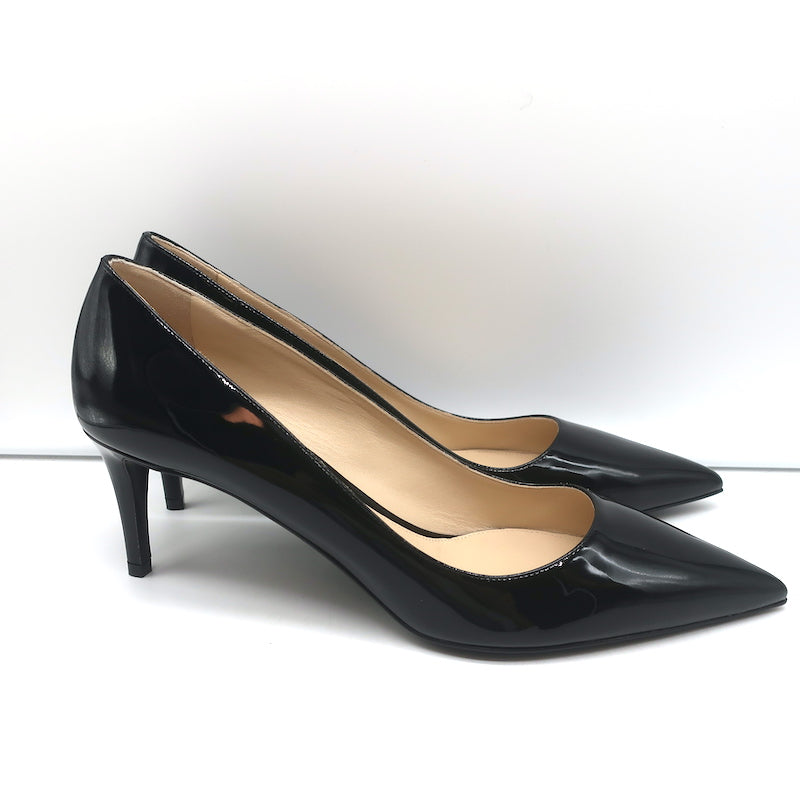 Prada Pumps Black Patent Leather Size 41 Pointed Toe Heels NEW | eBay