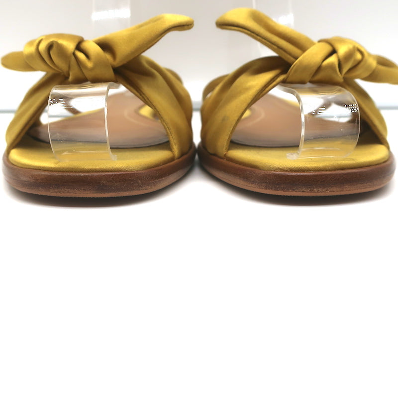 The Row April Bow Slide Sandals Yellow Satin Size 38 eBay