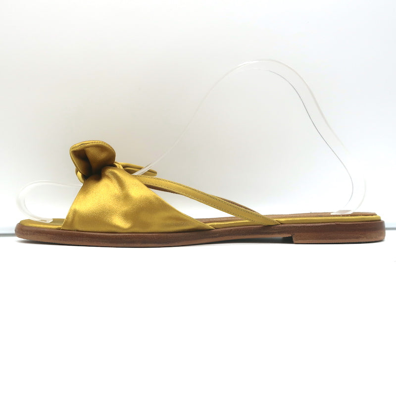 The Row April Bow Slide Sandals Yellow Satin Size 38 eBay