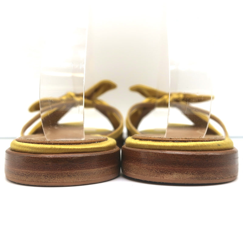 The Row April Bow Slide Sandals Yellow Satin Size 38 eBay