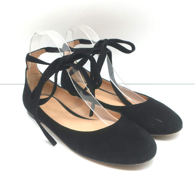 Gianvito Rossi Ankle Wrap Ballet Flats Black Suede Size 37 | eBay
