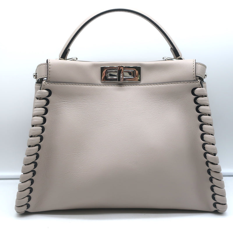 ハンドバッグ FENDI GREY LEATHER PEKABOO LARGE SOFT TOP HANDLE BAG Peekaboo Soft Large Leather Gray | Fendi