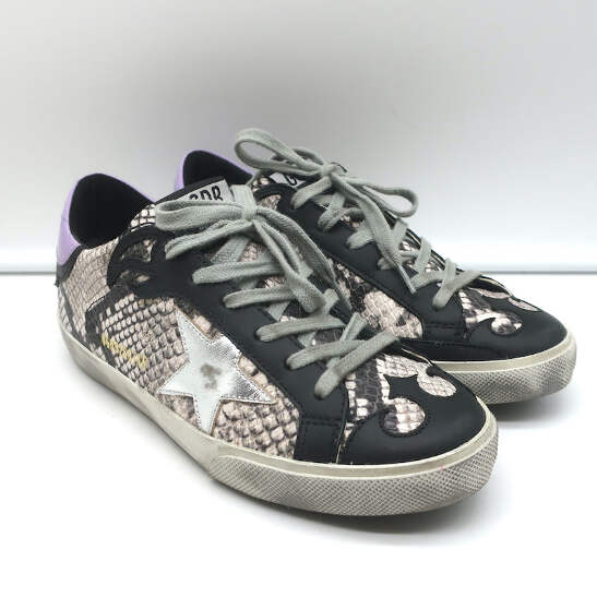 Golden Goose Superstar Sneakers Snakeskin Print & Black