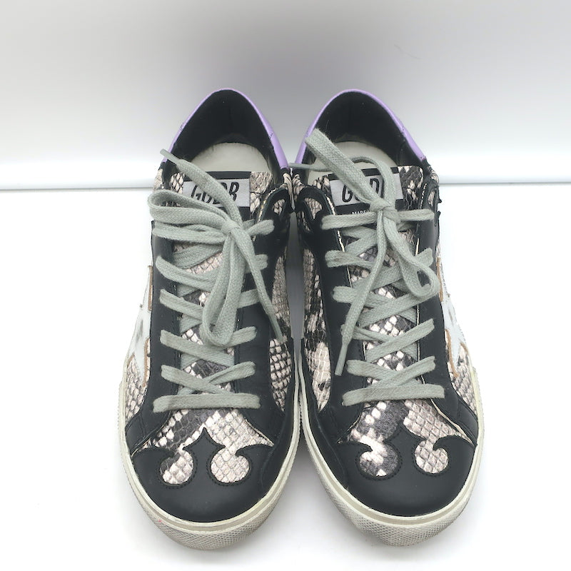 Golden Goose Superstar Sneakers Snakeskin Print & Black