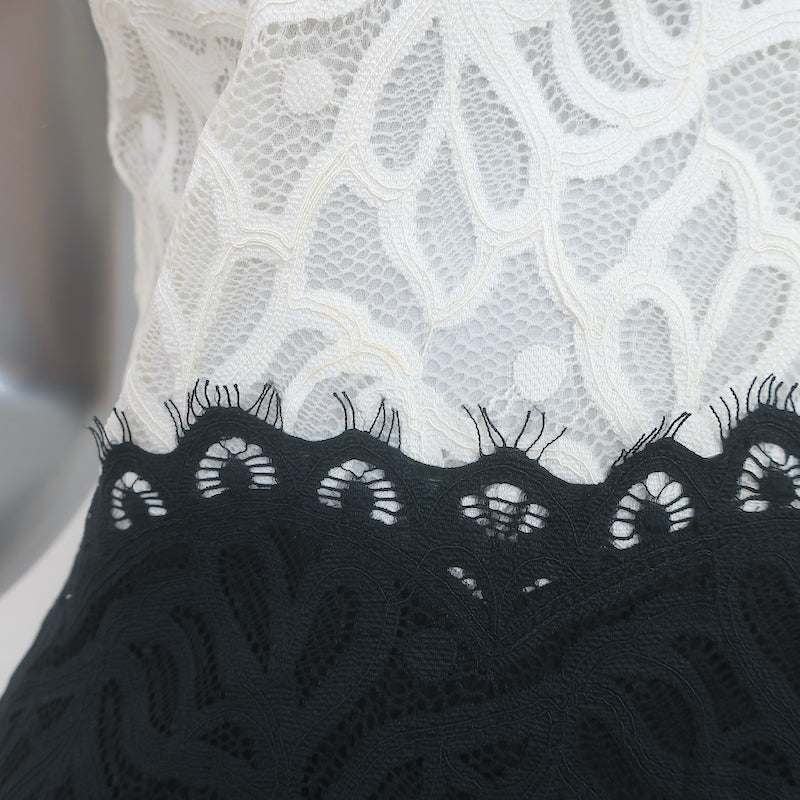 Sandro Rozen Two-Tone Lace Mini Dress Black/White Size 2 | eBay