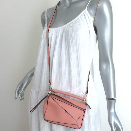 VINTAGE●LOEWE●ロエベ パズルミニバッグ ピンク レザー LOEWE ロエベ パズルバッグミニ カーフ ピンク 2Way