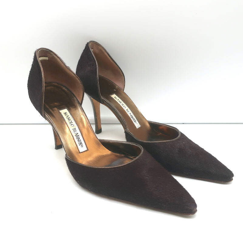 MANOLO BLAHNIK ビジュー付きサンダルdark brown 37 uploading-1313975.jpg