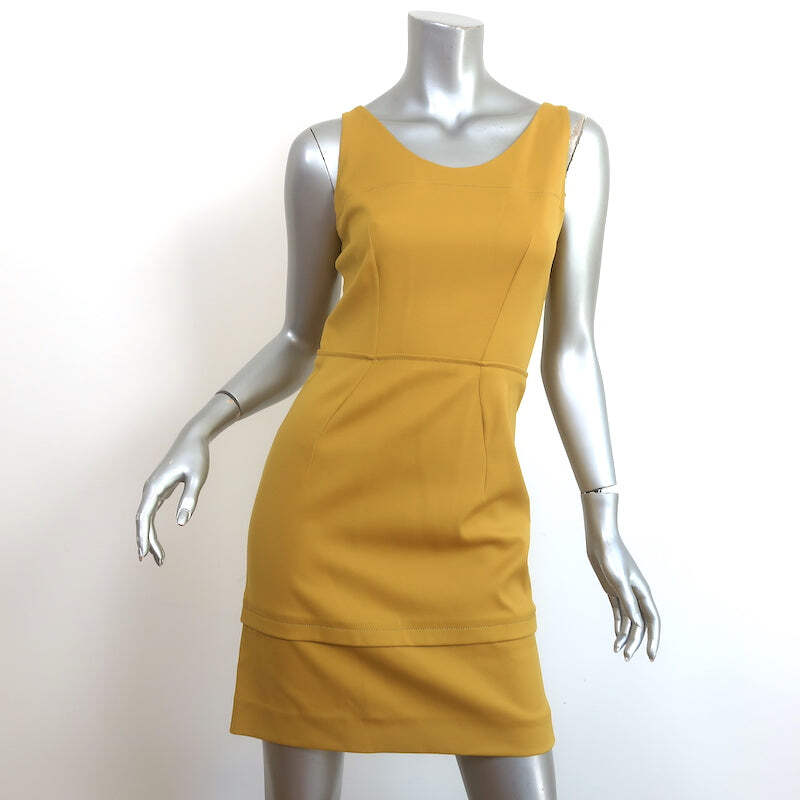 Balenciaga Sleeveless Mini Dress Mustard Stretch Crepe Size 38 | eBay