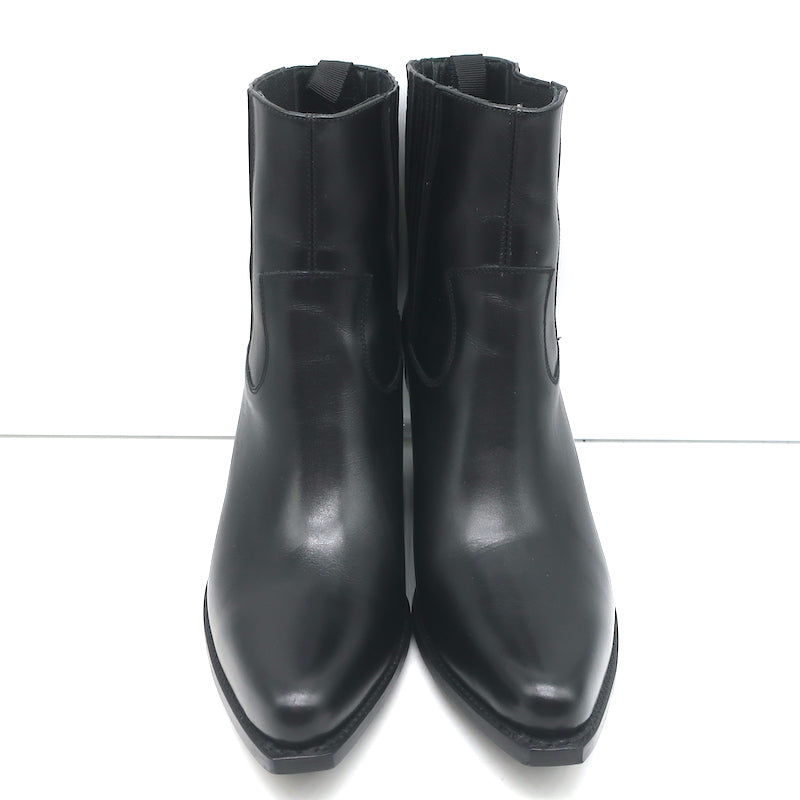 Celine Berlin 80 Cowboy Boots Black Leather Size 38 Pointed