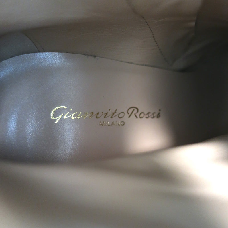 Gianvito Rossi G3246985RICCBLCMNA 関税送料込 Gianvito Rossi Piper 85 Ankle Boots Tan Suede Size 38.5