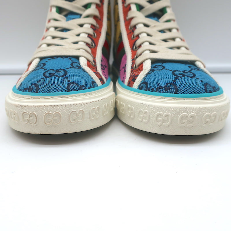 Gucci Tennis 1977 GG High Top Sneakers Multicolor Canvas Gucci Tennis 1977 GG High Top Sneakers Multicolor Canvas