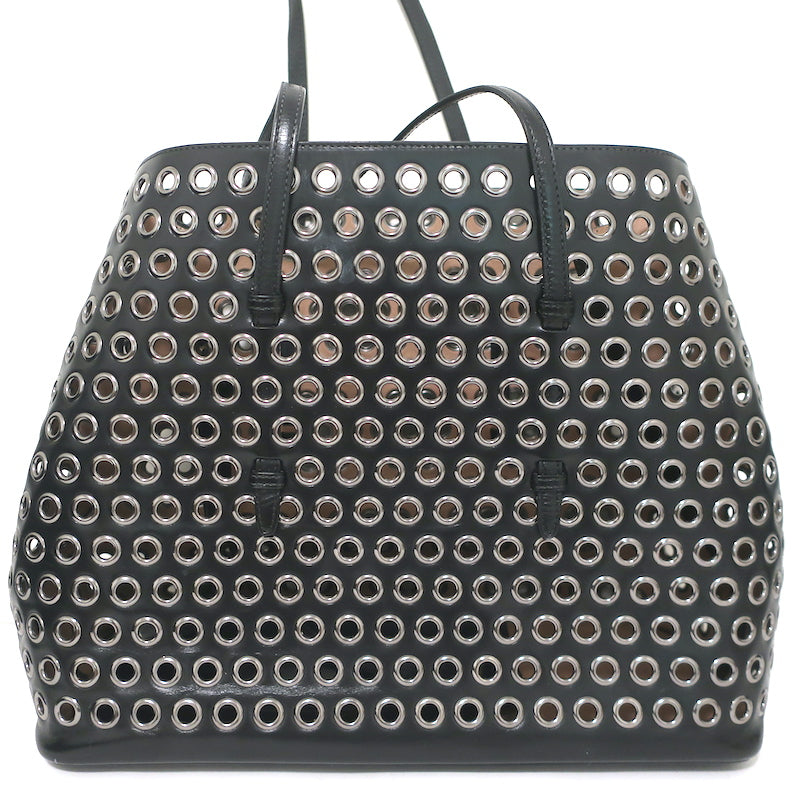 ALAIA AA9J21624M812994 関税送料込 Alaia Mina Grommet Tote Black Leather Large Shoulder Bag | eBay
