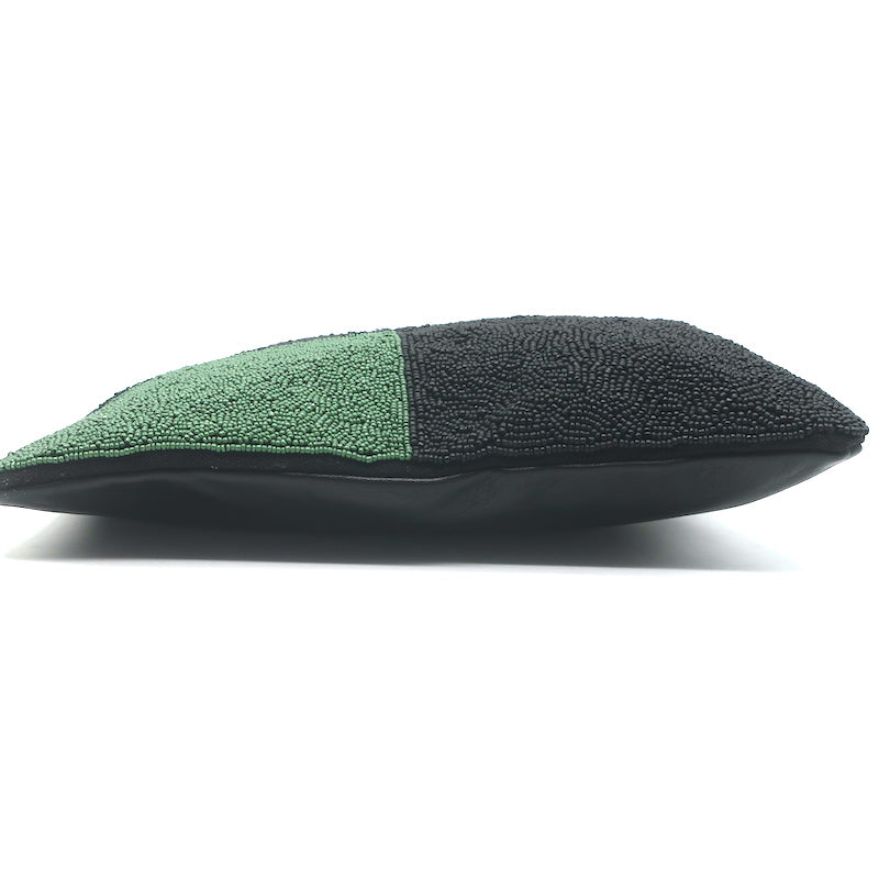 Clare V. - Flat Clutch w/tabs in Sea Green & Cream Mini