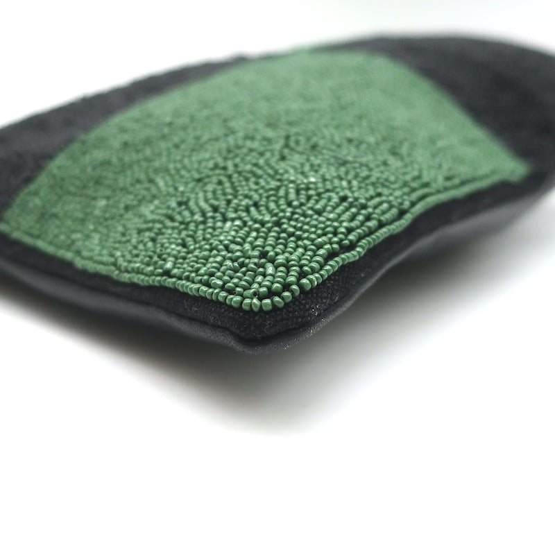 Clare V. Beaded Flat Clutch Black & Green | eBay