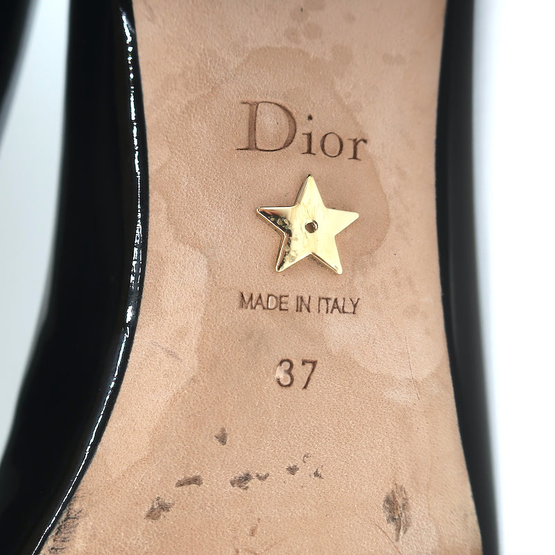 Christian Dior Idylle Ballet Pumps Black Patent Leather and