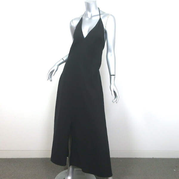 FRAME Lace-Up Back Halter Maxi Dress Black Linen-Blend Size Large | eBay FRAME Lace-Up Back Halter Maxi Dress Black Linen-Blend Size Large | eBay