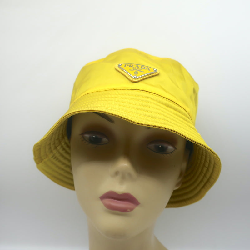 Prada Re-Nylon Bucket Hat Yellow Size Extra Small | eBay