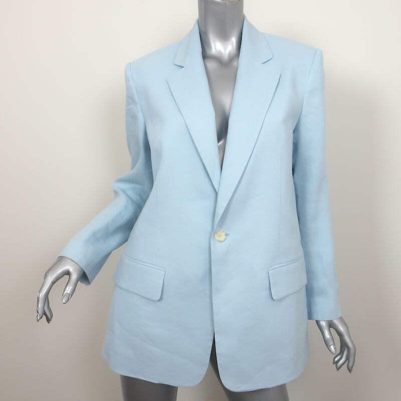 ジャケット [ASCLO MADE] Linen Check Set Up Blazer A.L.C. Arden Jacket Baby Blue Stretch Linen Size 6 One
