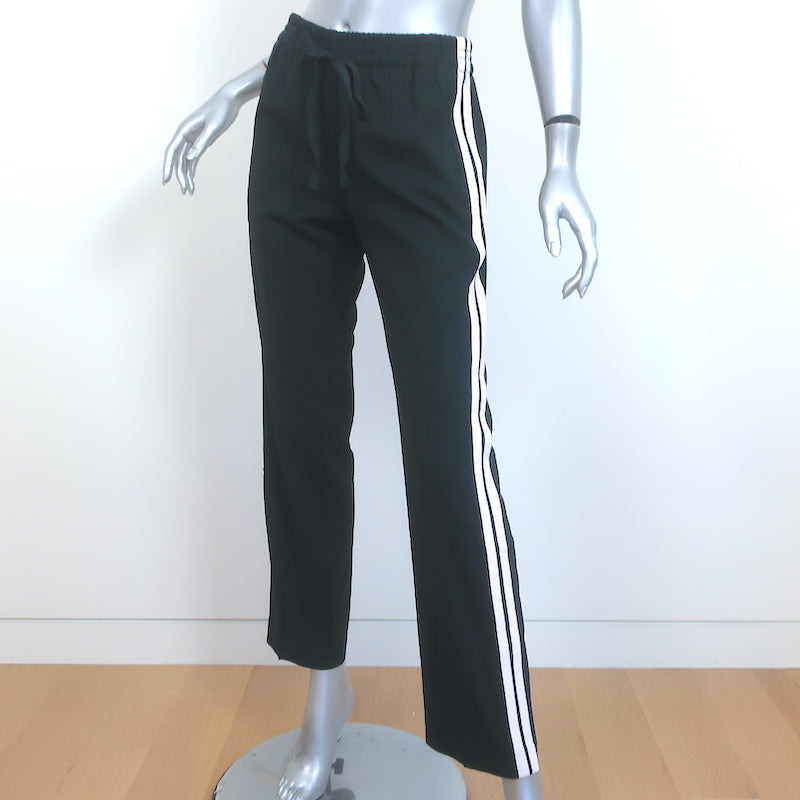 Zadig & Voltaire Poeme Side Stripe Track Pants Black Stretch Crepe