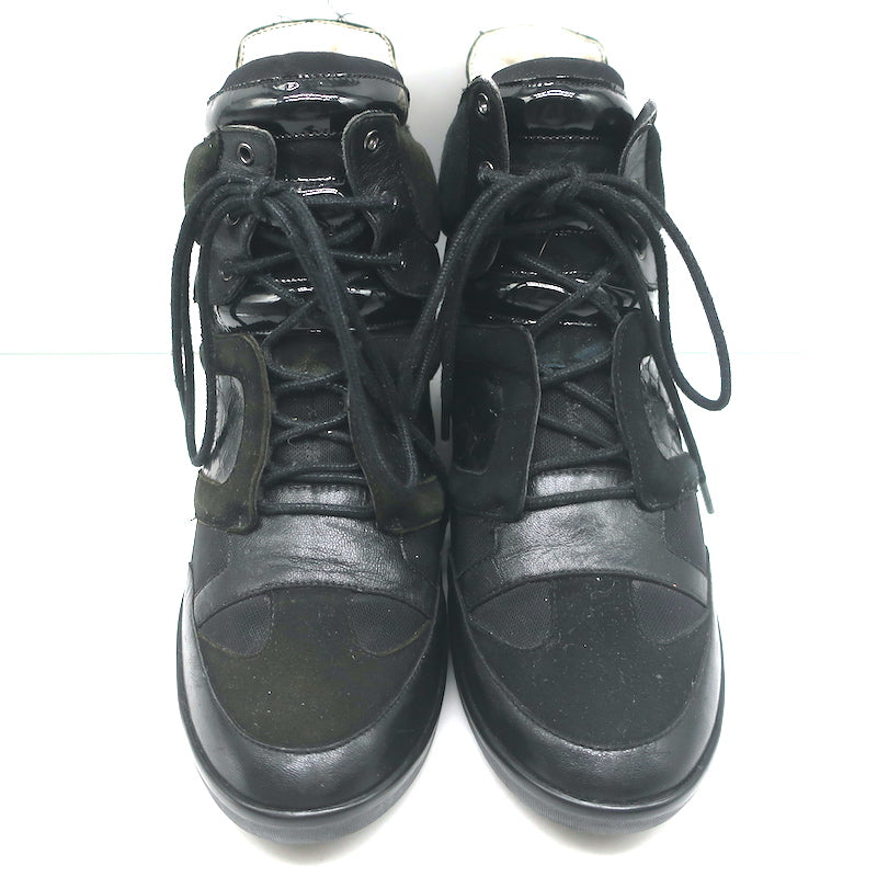 Y-3 Yohji Yamamoto x Adidas High Top Wedge Sneakers Black
