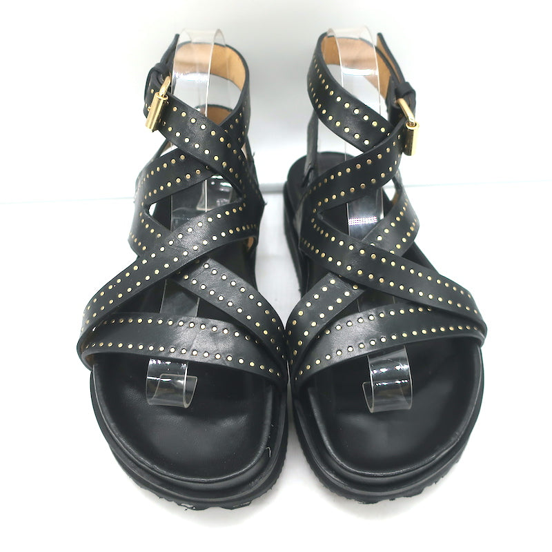 シューズ・サンダルその他 ISABEL MARANT Black studded leather sandal 29458248_58500656_600.jpg