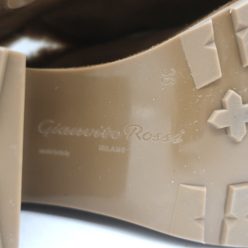 Gianvito Rossi Lyss Shearling Clogs Brown Suede Size 36