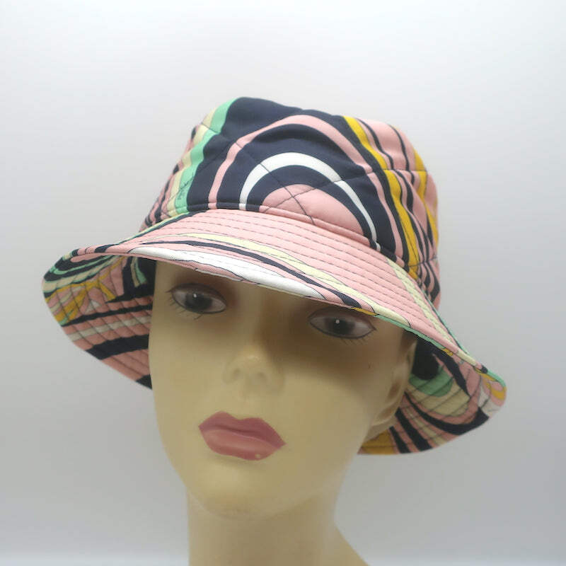 Emilio Pucci Techno Twill Bucket Hat Pink Onde Print Size 1 NEW | eBay