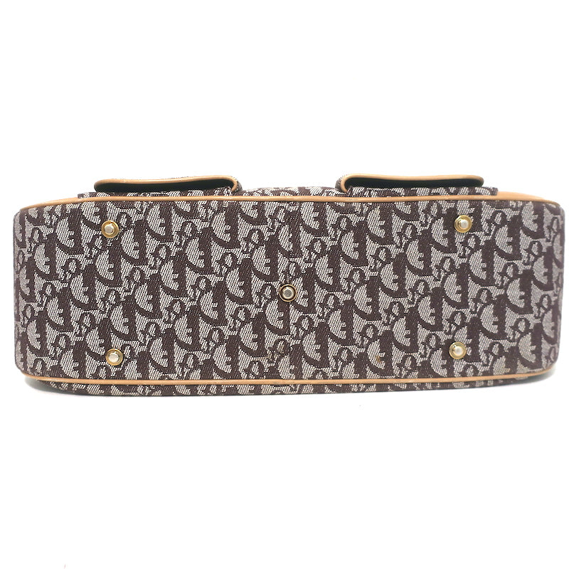 Christian Dior Double Saddle Bowler Bag Brown Diorissimo Canvas