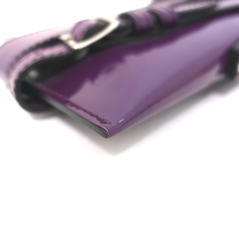 Burberry Prorsum Parmoor Bridle Long Clutch Purple Patent