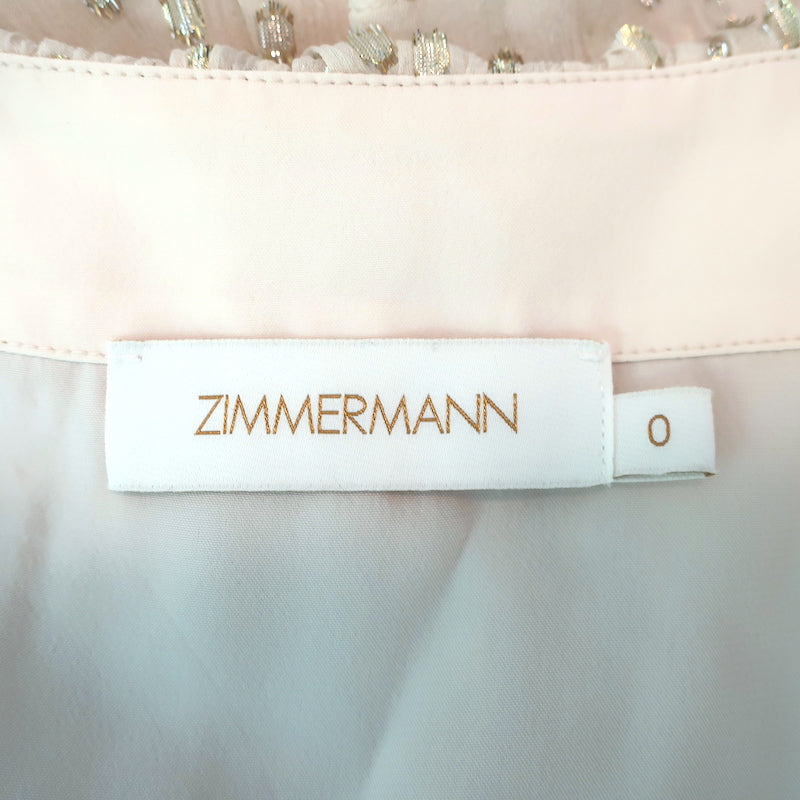ZIMMERMANN リネン＆シルク混 ミニワンピース【関税なし】 ZIMMERMANN リネン＆シルク混 ミニワンピース 【関税なし
