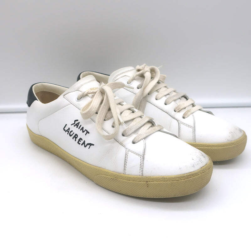【Saint Laurent】★送料・関税込★ロゴ刺繍SL/06スニーカー court classic sl/06 embroidered sneakers in canvas and