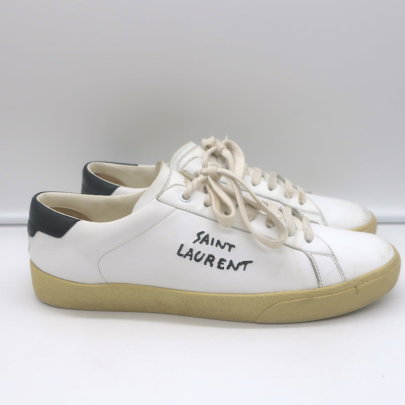 【SAINT LAURENT】SL06 Coat Classic Sneakers/全国送料込み Saint Laurent Court Classic SL/06 Embroidered Sneakers In
