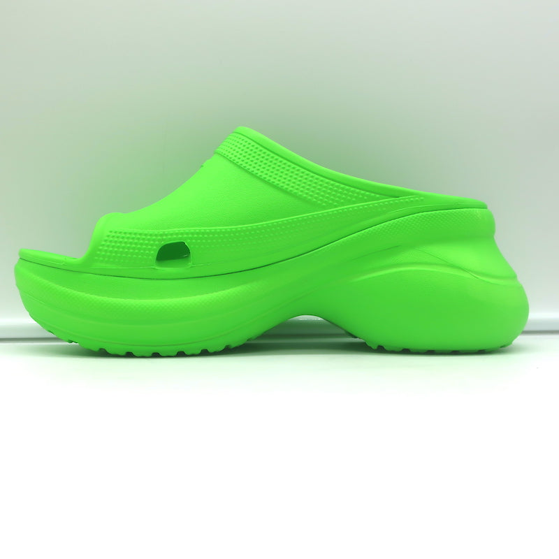 Balenciaga x Crocs Pool Slide Sandals Neon Green Rubber Size 36