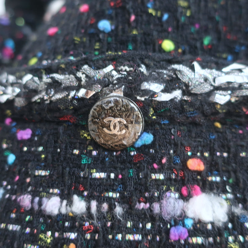 Chanel 2014 Supermarket Metallic Tweed Jacket Black/Multi Wool