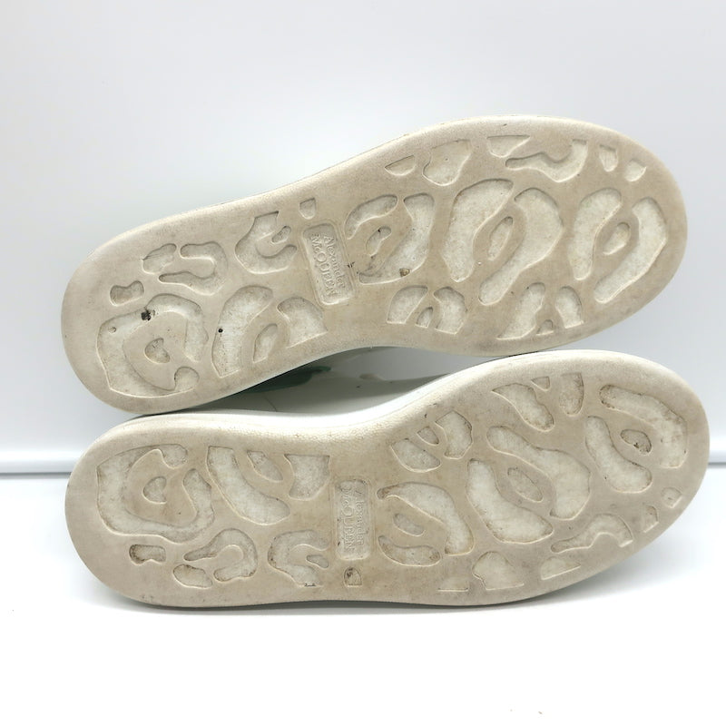 Alexander McQueen Oversized Sneakers White & Green Croc-Print